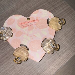 Essentials Gold Heart Hair Clips